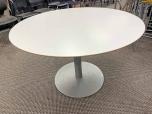 Round Table - White Laminate Top & Silver Base - 46.5" Diameter - ITEM #:210060 - Img 1 of 3