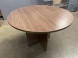 42" Round Conference Table with Walnut Laminate Finish - ITEM #:210061 - Img 1 of 4