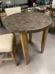 40" Round Bar Height Table, Faux Granite Top, Wood Legs - ITEM #:210062 - Img 1 of 4