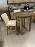 40" Round Bar Height Table, Faux Granite Top, Wood Legs - ITEM #:210062 - Img 3 of 4