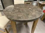 40" Round Bar Height Table, Faux Granite Top, Wood Legs - ITEM #:210062 - Img 4 of 4