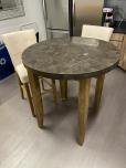 Used Round Table - Heavy False Granite Top - Wood Leg - ITEM #:210062 - Img 2 of 4