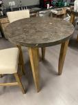 Used Round Table - Heavy Granite Top - Wood Legs - ITEM #:210062 - Img 1 of 4