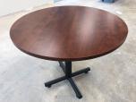 Used Round Table - Cherry Laminate - Black Base - ITEM #:210064 - Img 1 of 3