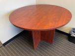 Used Round Table - Cherry Laminate - X Base - ITEM #:210065 - Img 1 of 1