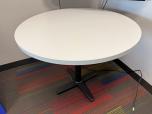 Used Round Meeting Table - White Laminate - Black Base - ITEM #:210069 - Img 1 of 2