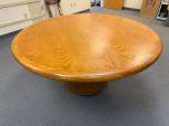 60" Round Oak Veneer Conference Table with Cylinder Base - ITEM #:210072 - Img 3 of 5