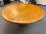 60" Round Oak Veneer Conference Table with Cylinder Base - ITEM #:210072 - Img 4 of 5