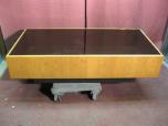 Coffee Table With Tinted Glass Top And Oak Trim - ITEM #:215000 - Img 3 of 3