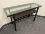 Used Lobby Table Set - Glass Top - Copper Brown Frame - ITEM #:215026 - Img 2 of 5