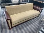 Used Couch With Leather Arms - Fold Down Sleeper - ITEM #:215028 - Img 1 of 4
