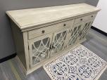 Used Lobby Table Credenza - Grey Wood And Glass - ITEM #:215033 - Img 1 of 7