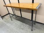 Used High Top Bench Table - Pipe Frame Base - ITEM #:215040 - Img 1 of 2