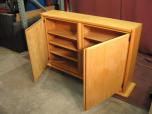 Small oak desktop bookcase / hutch with front doors - ITEM #:245068 - Thumbnail image 3 of 3