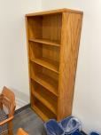 Used Tall Oak Bookcase - 5 Shelves - ITEM #:245090 - Img 2 of 2