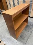 Used Wood Bookcase - Medium Oak Veneer - 2 Shelves - ITEM #:245101 - Img 2 of 4