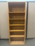 Used Oak Bookcase - Five Adjustable Shelves - ITEM #:245111 - Img 2 of 3