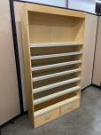 Used Bookcase - With Drawers - Maple Veneer - 48W - ITEM #:245113 - Img 2 of 3