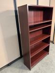 60"H 5-Shelf Wood Bookcase, Mahogany Finish - ITEM #:245130 - Img 1 of 2