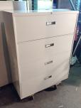Used 4-drawer lateral file cabinet with grey finish 