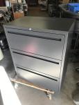 Used 3-drawer lateral file with charcoal finish 