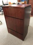 4-drawer lateral file cabinet with mahogany veneer finish - ITEM #:255107 - Thumbnail image 2 of 3