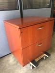 Used 2-drawer lateral file - light cherry veneer finish - lockable 