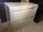 Used Hon 2-drawer lateral file cabinet with putty finish 