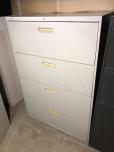 Used Hon 4-drawer lateral file cabinet with grey finish 