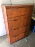 Used 4-drawer lateral file with medium cherry veneer finish 