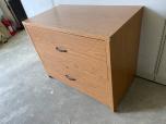 Used 2-drawer lateral file cabinet with oak laminate finish - ITEM #:255152 - Thumbnail image 2 of 3