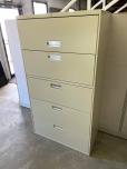Used Hon 5-drawer Lateral File Cabinet - Putty Finish - ITEM #:255153 - Img 2 of 2