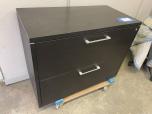 2-drawer Lateral File - Black Finish - Silver Handles - ITEM #:255154 - Img 1 of 3