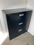 Used Used 3-drawer Hon Lateral File Cabinet with Black Finish 