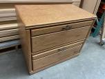 Used Used Oak 2-Drawer Lateral File Cabinet With Metal Handles 