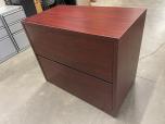 Used 2-Drawer Lateral File Cabinet - Mahogany Finish - ITEM #:255183 - Img 1 of 3
