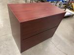 Used 2-Drawer Lateral File Cabinet - Mahogany Finish - ITEM #:255183 - Img 2 of 3