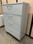 Used Allsteel 4-Drawer Lateral File Cabinet, Light Grey, Lockable with Keys - ITEM #:255193 - Img 2 of 4