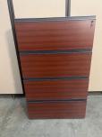 4-Drawer Lateral File Cabinet, Mahogany Laminate - ITEM #:255198 - Img 1 of 4