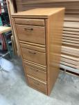 Used Used 4-Drawer Oak File Cabinet With Metal Handles 