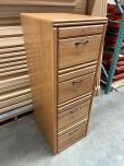 Used 4-Drawer Oak File Cabinet With Metal Handles - ITEM #:260069 - Thumbnail image 2 of 3