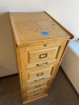 Oak Finish 4-Drawer Vertical File Cabinet - ITEM #:260085 - Img 3 of 5