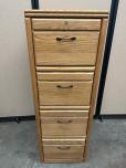 Used Oak Vertical File Cabinet - 4-Drawer - ITEM #:260086 - Img 3 of 5