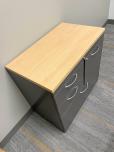 Used File Cabinet - Maple Top - Grey Paint - Silver Handles - ITEM #:315017 - Thumbnail image 2 of 4