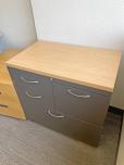Used File Cabinet - Maple Top - Grey Paint - Silver Handles - ITEM #:315017 - Img 4 of 4