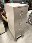 Used Fire Resistant 4-Drawer File Cabinet - Tan - ITEM #:320005 - Img 1 of 3