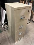 Used 4-Drawer Fire Resistant File Cabinet - Putty - ITEM #:320006 - Img 2 of 3
