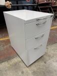 White Metal 3-Drawer Mobile Pedestal File Cabinet (BBF) - ITEM #:330025 - Img 1 of 4