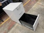 White Metal 3-Drawer Mobile Pedestal File Cabinet (BBF) - ITEM #:330025 - Img 4 of 4