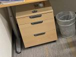 3-Drawer Mobile Pedestal File Cabinet, Light Wood Finish - ITEM #:330027 - Img 1 of 2